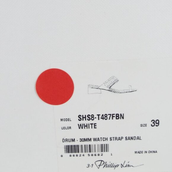 3.1 Phillip Lim White Leather Drum Watch Strap Sandals Size 39 - Picture 13 of 14
